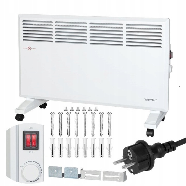 Elektrický konvektor Warmtec EWN-2000 2000 W | Nástenný aj voľne stojaci | Termostat | IPX4